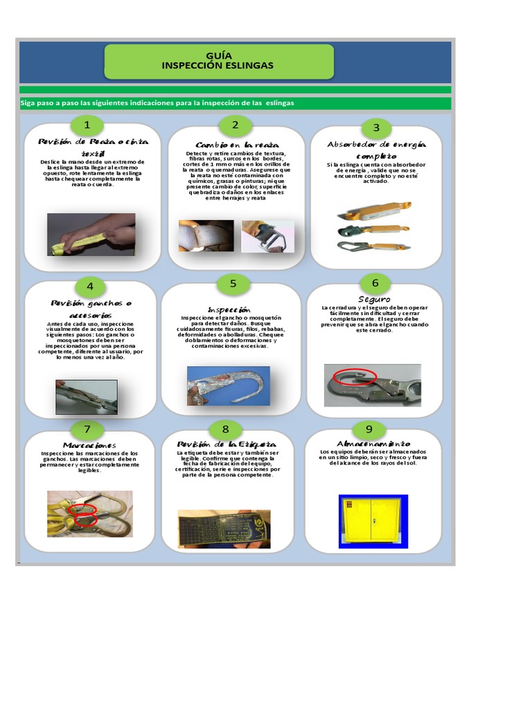 Inspección Y Revisión De Eslingas Pdf 
