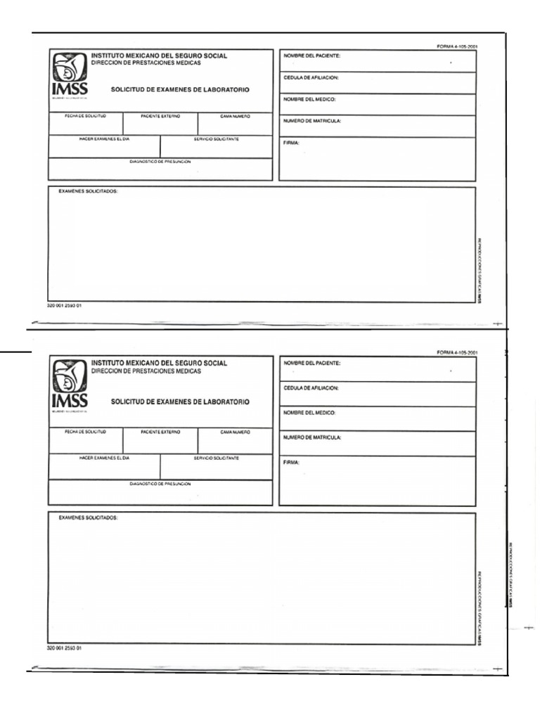 Solicitud de laboratorio pdf