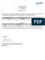 Nueva Eps S.A: Fecha de Radicación Número de Radicación Tipo de Solicitud 3493118 01/07/2021 Reingresos