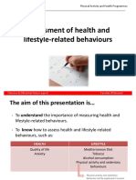 Assessment of Health and Lifestyle-Related Behaviours (Content