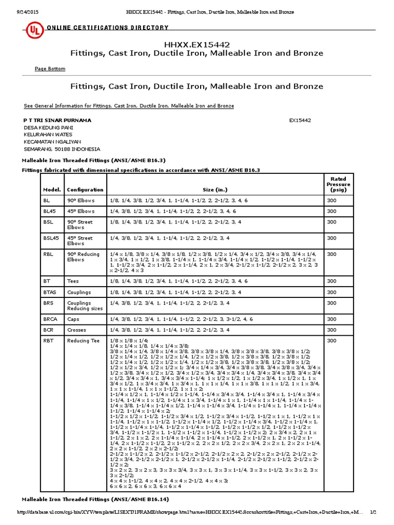 UL Online Certificates (TCP) PDF Ductility Materials