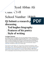 Research Paper On Ted Hughes Writing