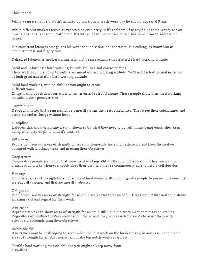 Work Ethics Notes (Part Seven) | PDF | Cognitive Science ...
