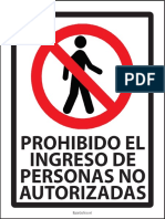 Cartel Prohibido El Paso Solo Personal Autorizado para Imprimir Gratis
