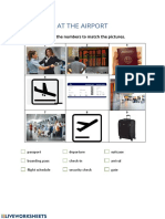 At The Airport: Fill in The Numbers To Match The Pictures