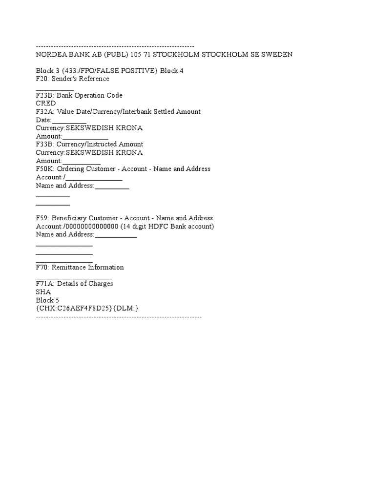 Sample TT Copy Format | PDF