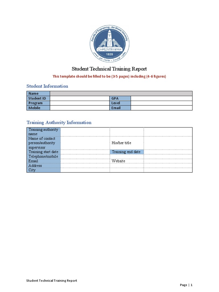 Student Technical Training Report Template | PDF | Skill | Cognitive ...