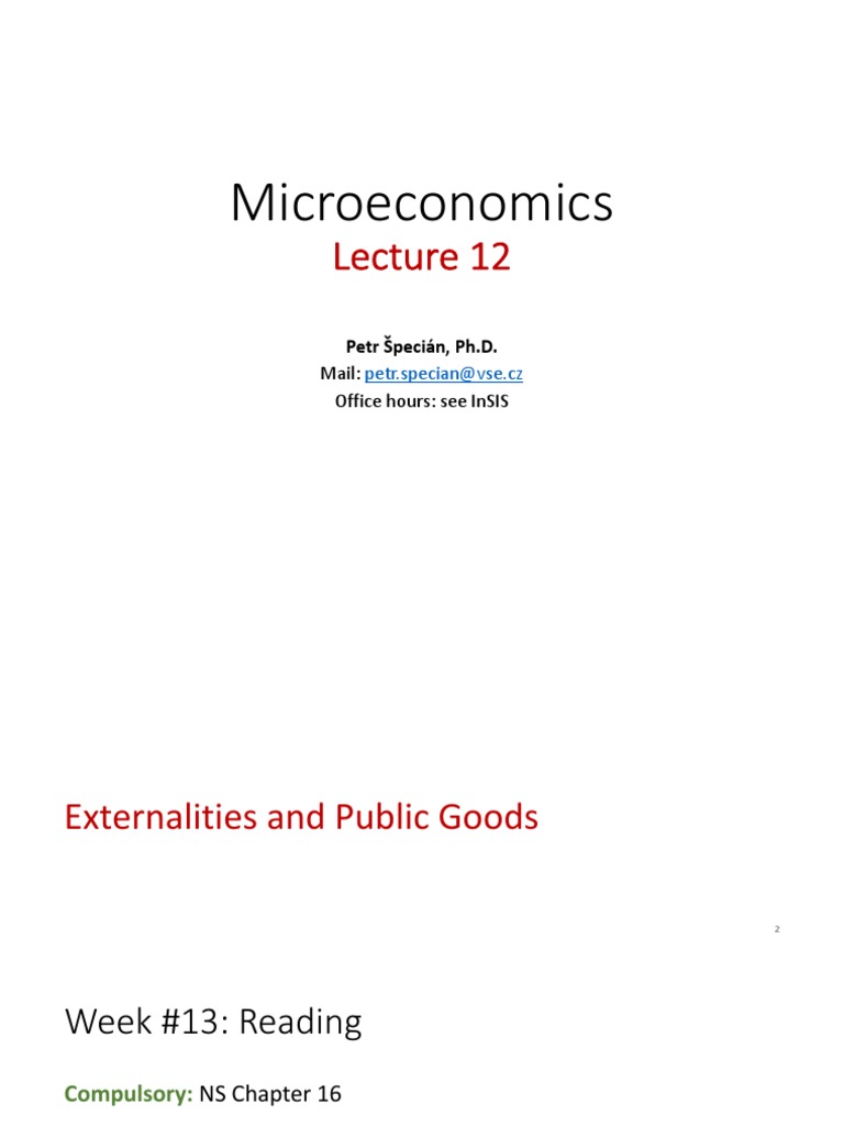 12 Externalities And Public Goods Pdf Externality Microeconomics