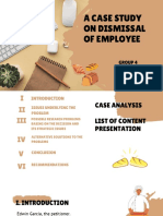 A Case Study On Dismissal of Employee