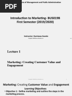 Lecture 1 - Marketing - Creating Customer Value and Engagement