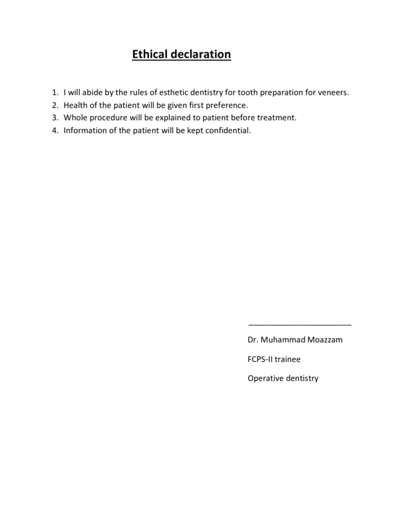 Ethical Declaration | PDF | Wellness
