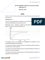 Sujet Chimie FMSB 2004