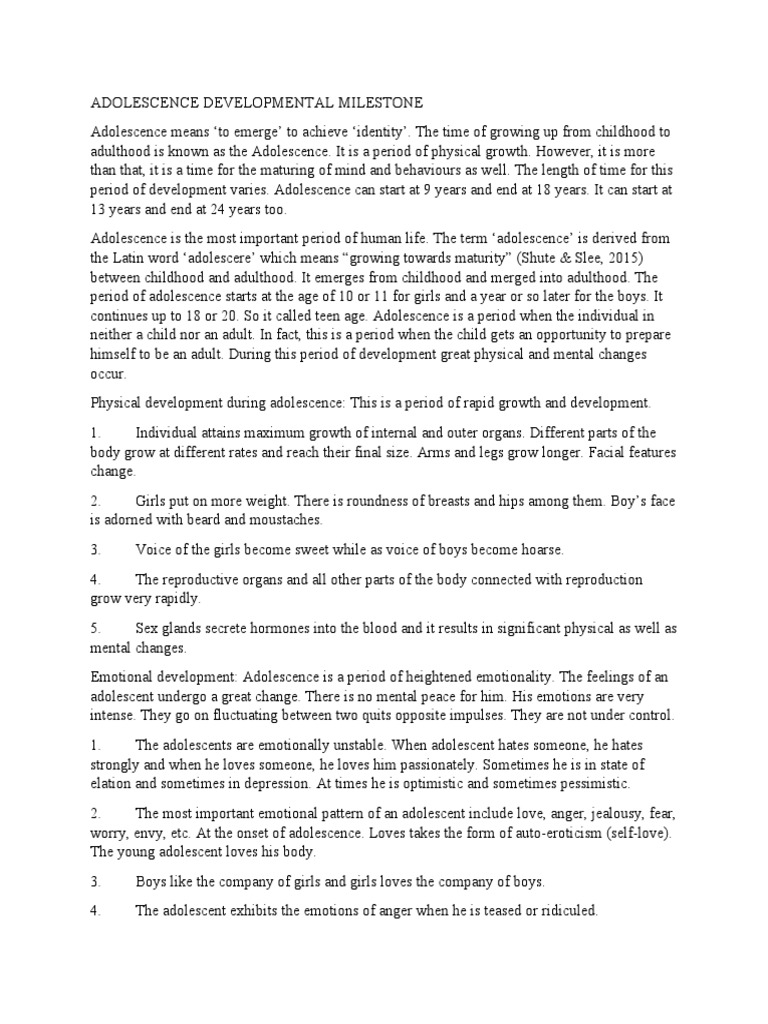 Social and Emotional Changes in Adolescence | Download Free PDF ...