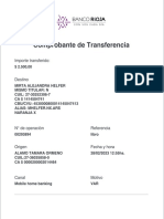 Comprobante de Transferencia: Importe Transferido