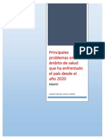 Principales Problemas en El Ámbito de Salud Que Ha Enfrentado El País Desde El Año 2020