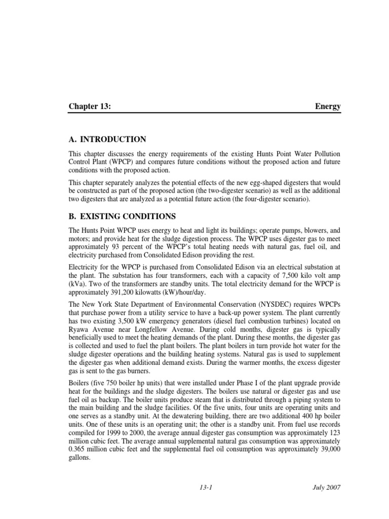 DEP FEIS Hunts Point Sewer Plant (Energy) PDF Biogas