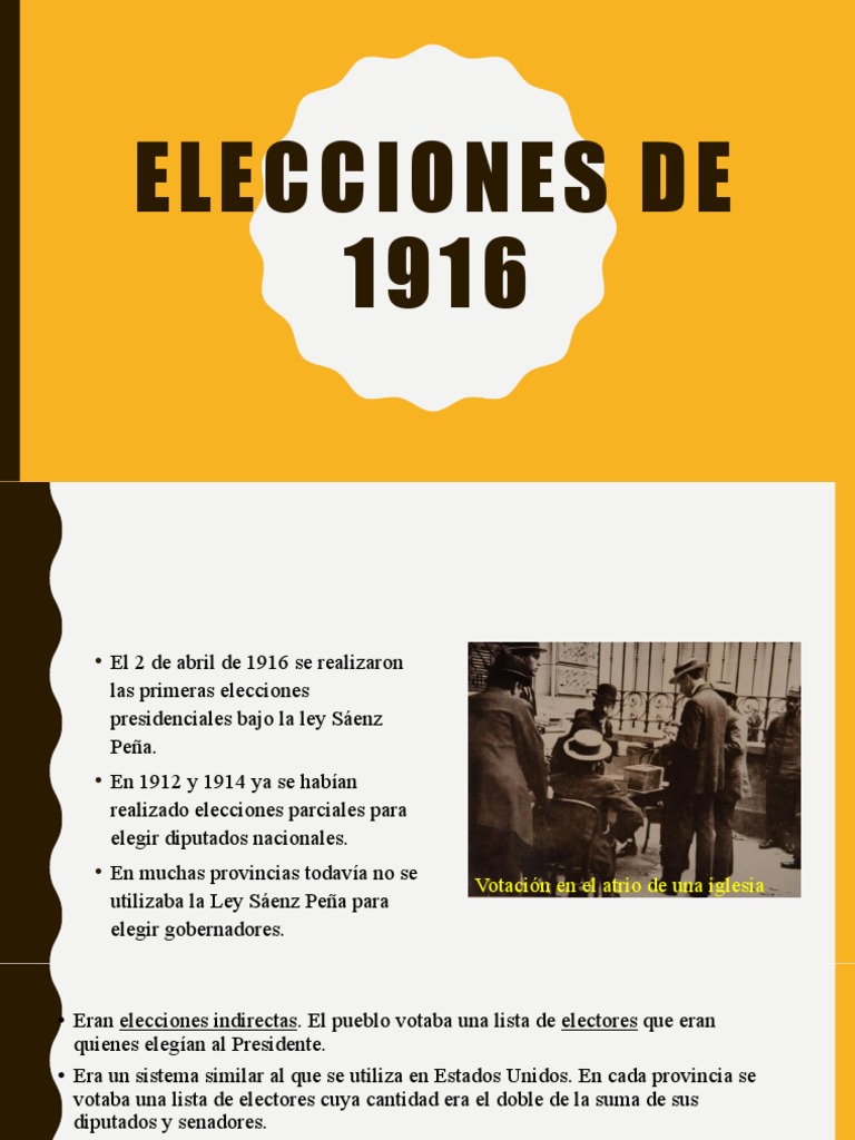 Elecciones de 1916 PDF Argentina Eventos políticos