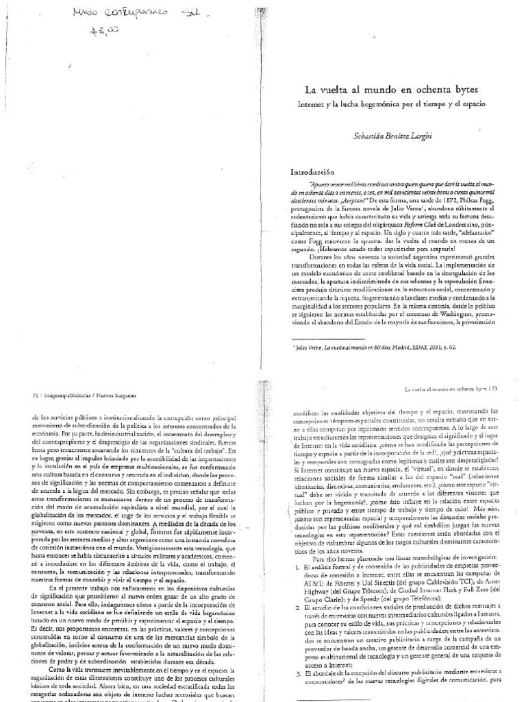 Benitez Larghi La Vuelta Al Mundo En 80 Bytes PDF