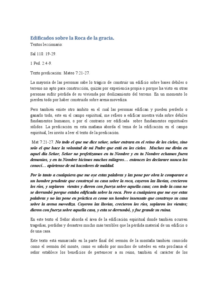Edificados sobre la Roca de Cristo | PDF | Jesús | Cristo (título)