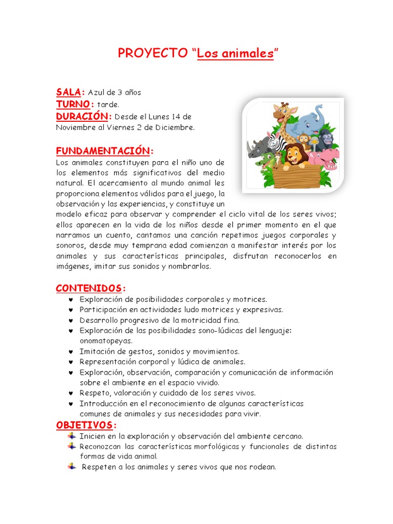 Los Animales 3 AÑOS | PDF