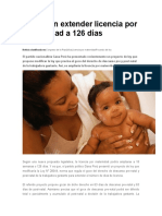 Proponen Extender Licencia Por Maternidad A 126 Días