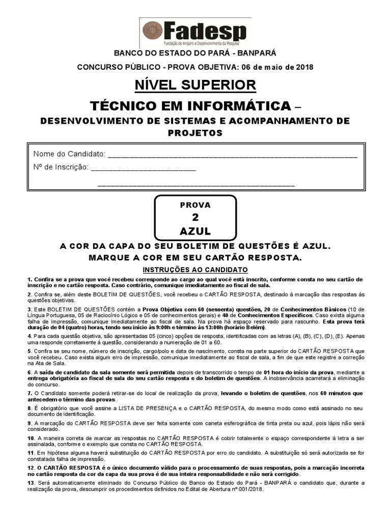 Tecnico em Informatica Desenvolvimento Azul Tipo 2 PDF