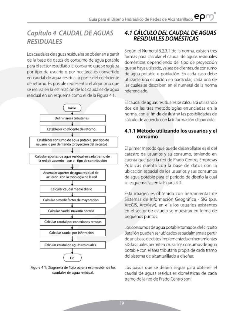 Calculo Caudales de Aguas Residuales EPM | PDF