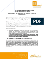 Indicaciones A Los Aspirantes de La Especialización en Dermatología