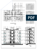 Planta Elevaciones y Corte Vivienda en Altura