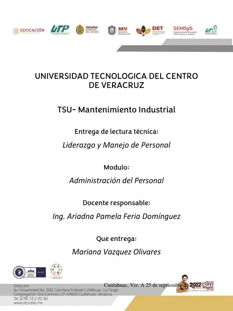 Liderazgo y Manejo de Personal | PDF | Liderazgo