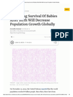 Improving Survival of Babies After Birth Will Decrease Population Growth Globally E