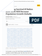 Improving Survival of Babies After Birth Will Decrease Population Growth Globally