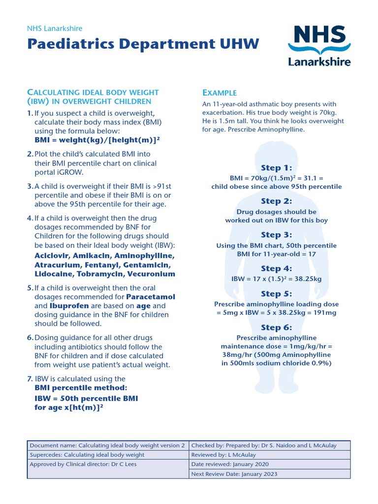 Pediatric Ideal Body Weight Calculation | PDF | Body Mass Index ...