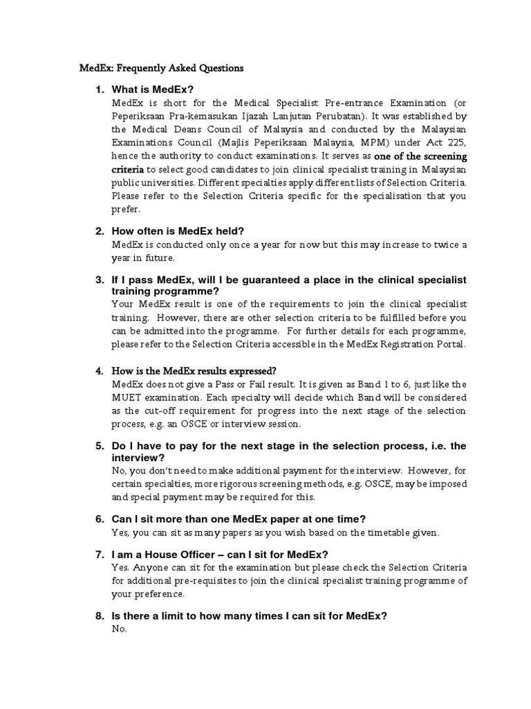 MedEx FAQ | PDF | Public Services | Health Care