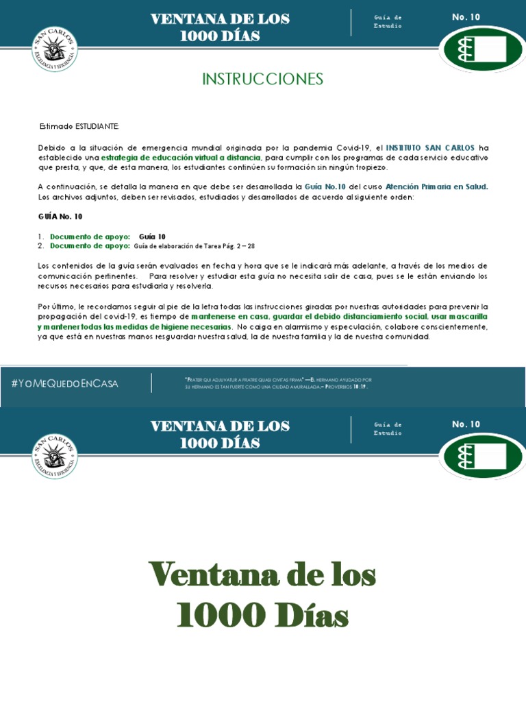 Guia 10 ventana de los 1000 dias pdf muerte materna