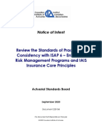 Review The Standards of Practice For Consistency With ISAP 6 - Enterprise Risk Management Programs and IAIS Insurance Core Principles