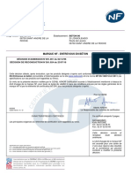Certificat NF Entrevous Usine Beton 06