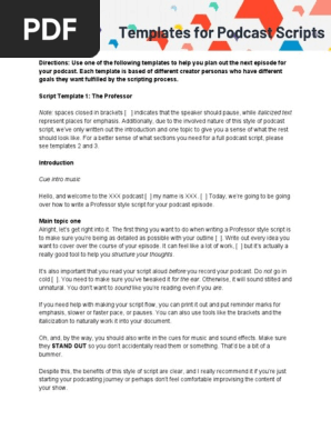 Template Podcast Script