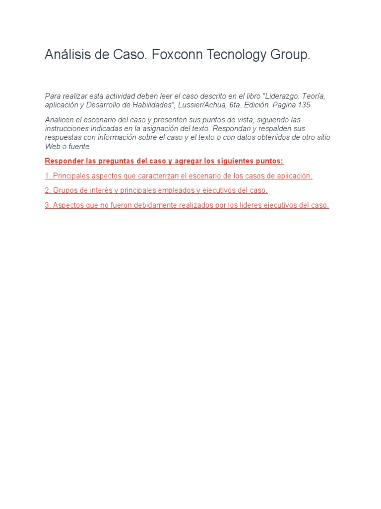 Análisis De Caso Pdf