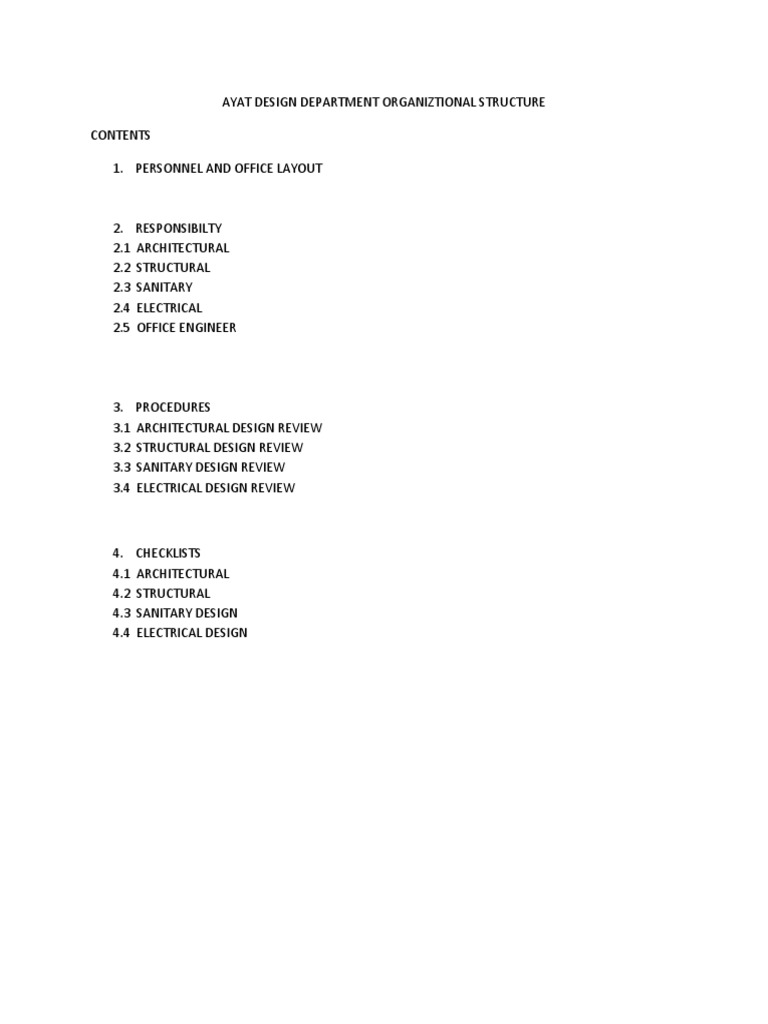 Ayat Design Department Structure Overview | PDF