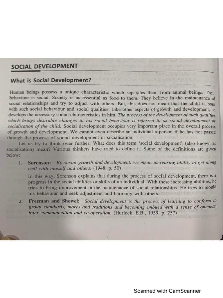 Social Development of A Child | PDF