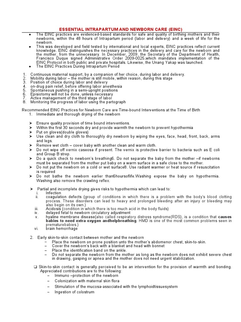 Essential Intrapartum & Newborn Care Guide | PDF | Fetus | Clinical ...