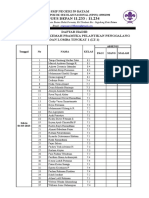 Daftar Hadir Kemah Pramuka Putra