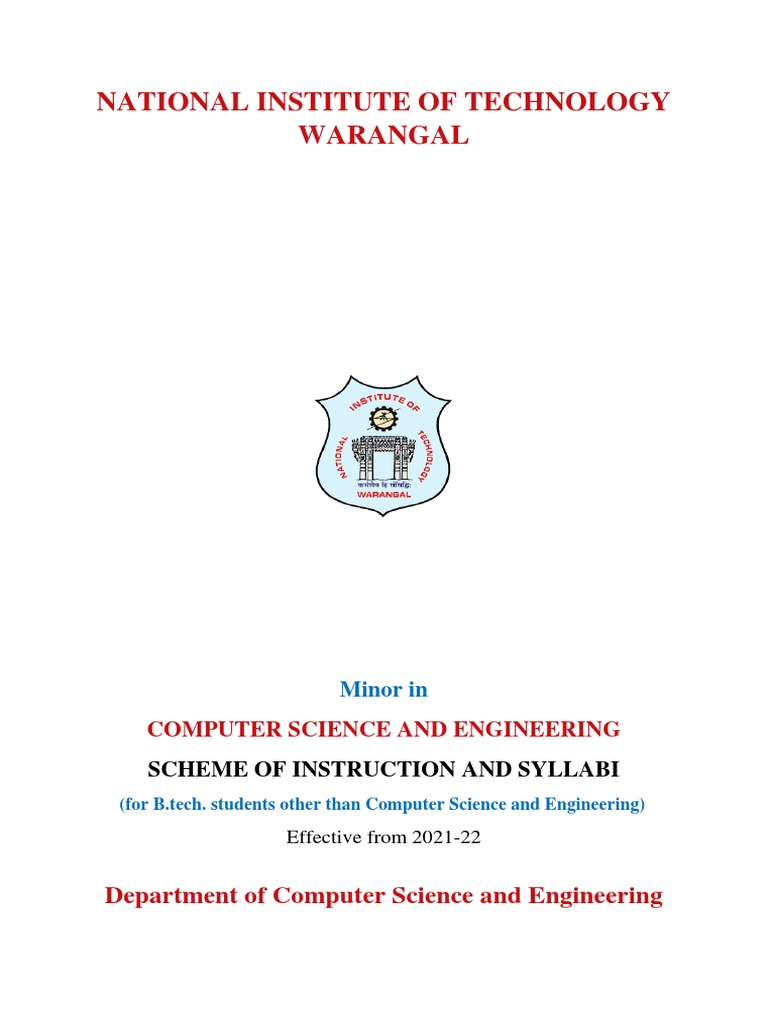 NIT Warangal Computer Science Minor Syllabus | PDF | Frequency ...