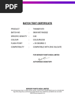 Berger Paints Batch Test Certificate | PDF