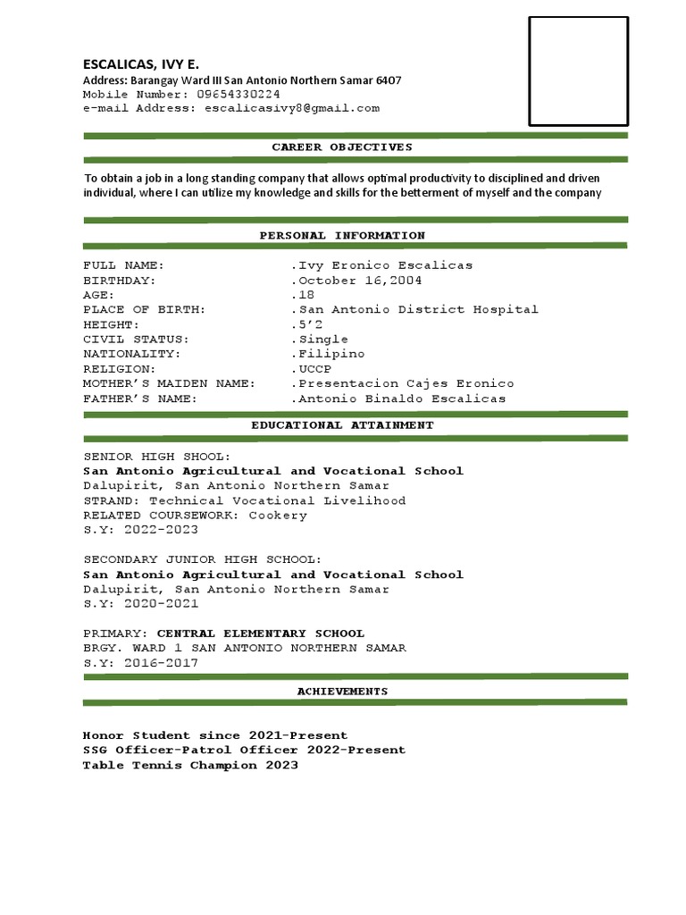 resume-for-work-immersion-pdf
