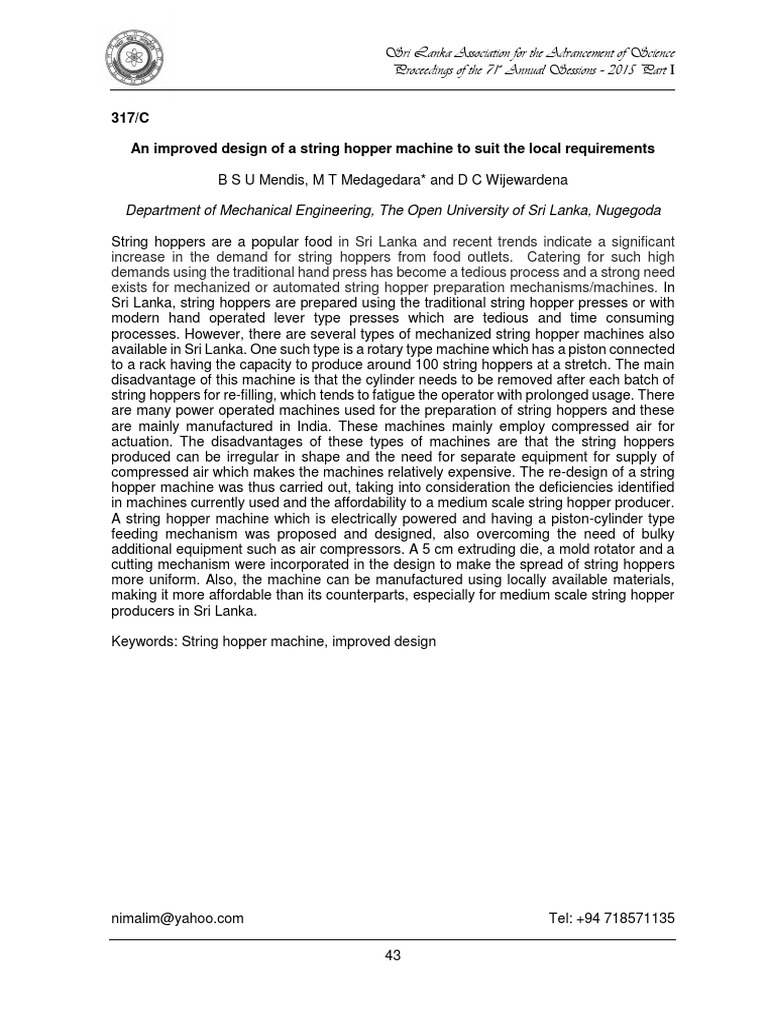 Improved String Hopper Machine Design | PDF | Machines | Actuator