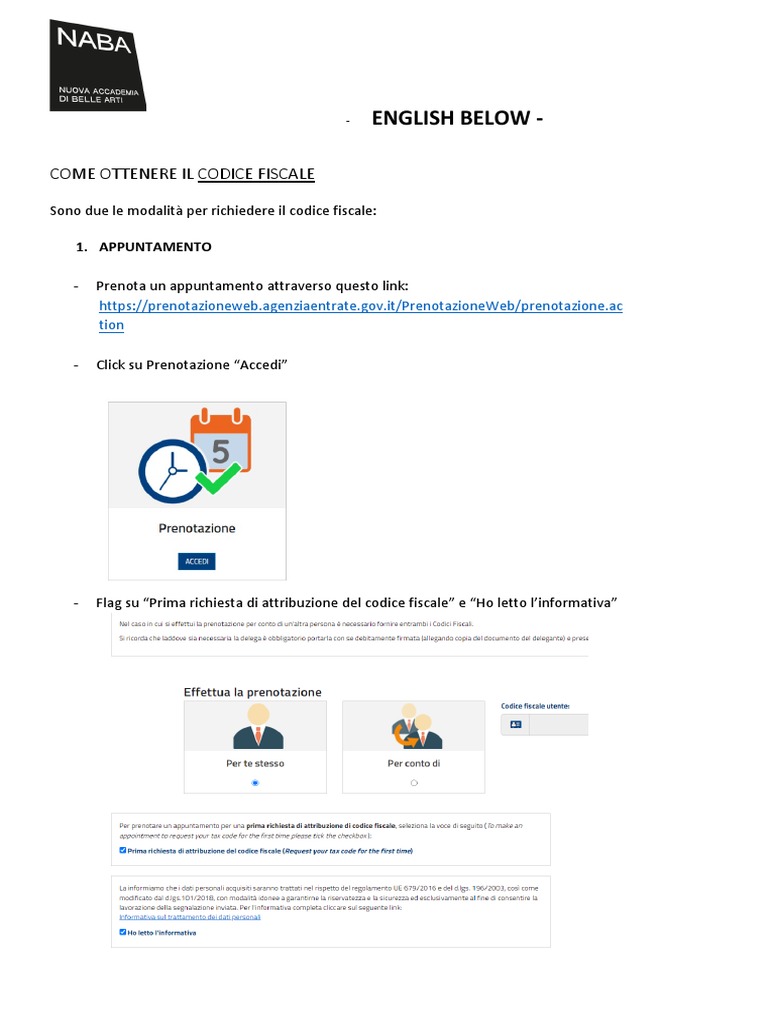 FISCAL CODE - Procedure MAIL - Updated | PDF