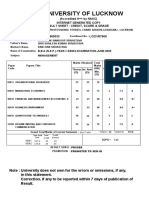 University of Lucknow: Internet Generated Copy (Accredited A++ by NAAC)