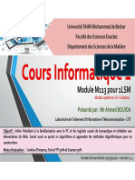 Cours N° 1 Informatique - M113-1LSM